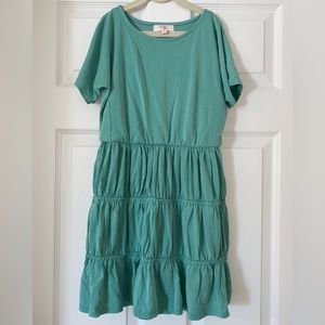 Turquoise knee length tshirt dress